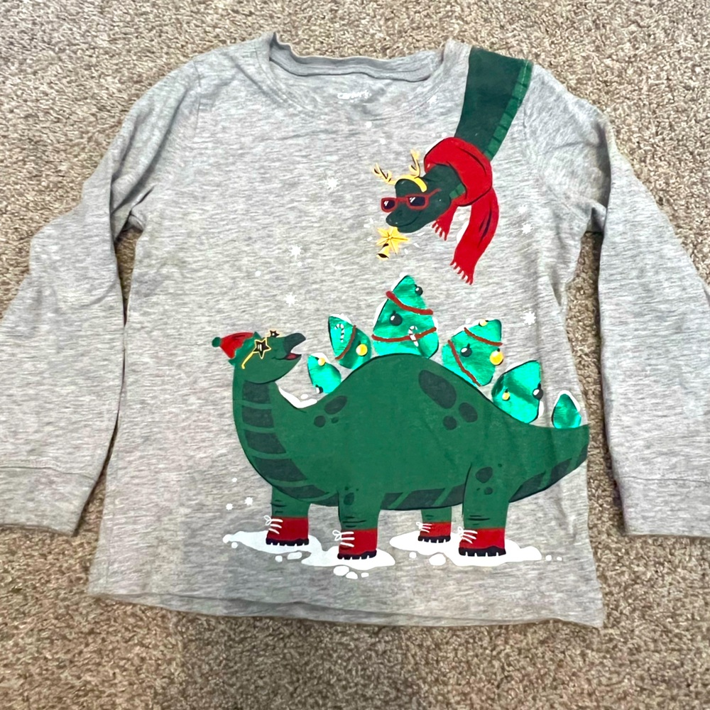 Carters Toddler Dino Christmas Shirt - 24 Months